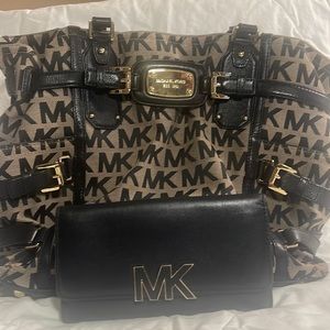 Michael Kors Large Tote and NEW Large Leather Checkbook Wallet